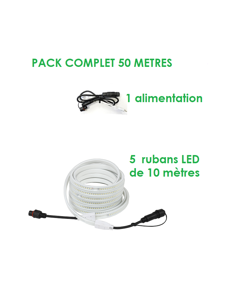 Pack ruban LED connectable de 50 mètres Light at Job IP65 230 Volts